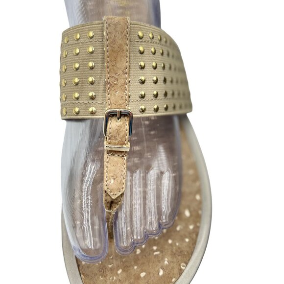 Soft Style Hush Puppies Womens 9.5 Gold Studded Slip-On Adjustable Strap - Picture 8 of 13